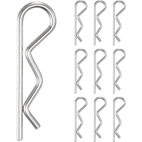 Goupilles d'attelage M25 x 60 mm acier inoxydable 304, clips en R et goupilles fendues pour tracteur, tondeuse à gazon, camion, réparation moteur (1/5)
