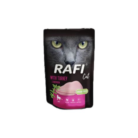 Rafi, nourriture humide pour chat à la dinde en sachet de 100 g