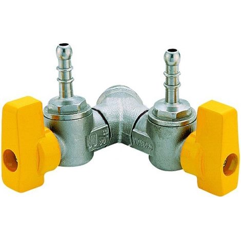 Rubinetto due vie con leva 1/2" x 9 maschio con portagomma GPL enolgas