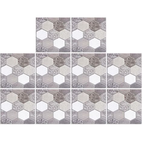 Jeffergarden Autocollant de carrelage auto-adhésif Anti-Collision, 10 pièces, pour décoration de maison, salon, cuisine-DOU