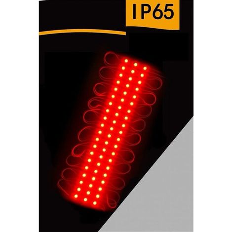 TrAdE Shop Traesio - Modulo Led 12v 20 Strisce 2835 Insegne Tabelle Vari Toni Luce Ip65 Abt-2835-6114 - -Rosso - (1/2)