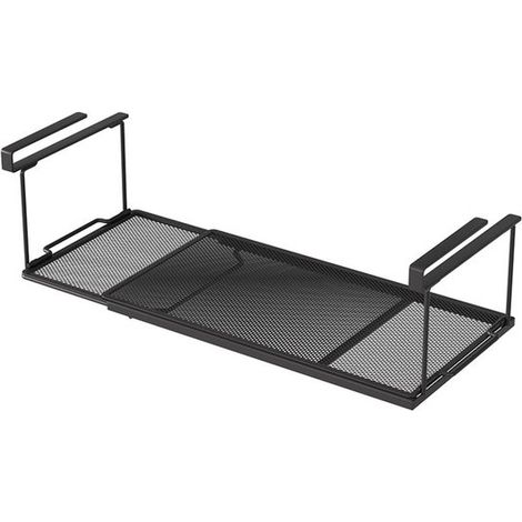 Organisateur de placard de cuisine - Étagère métallique - Dimensions : 13 x 21 x 38,5 cm - Hauteur réglable : 37 à 70 cm - Noir (1/5)