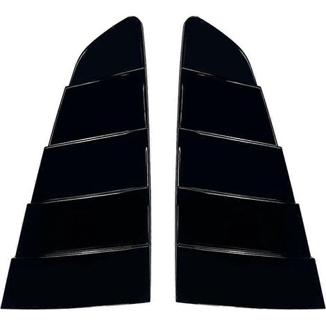Persiennes triangulaires pour vitres arrière de voiture, noir brillant (1/5)