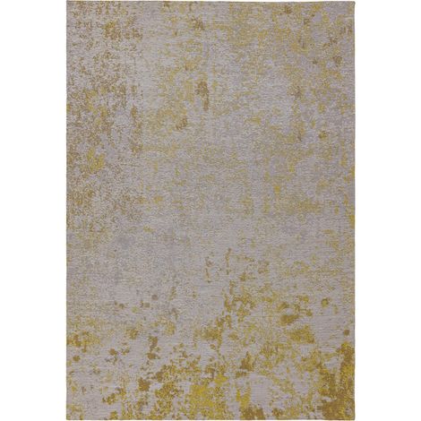 Dara Abstract Modern Kitchen Garden Flatweave Outdoor Indoor Ochre Rug Floor Mat Medium 120 x 170 cm (4'x5'6") (1/4)
