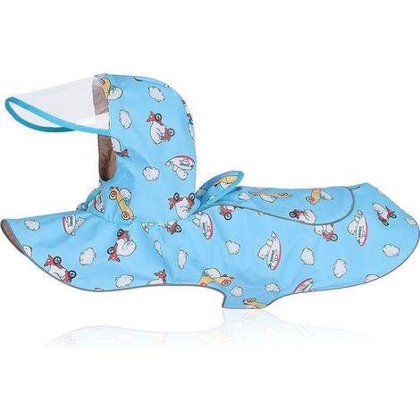 Imperméable pour chien Grand chien coupe-vent pour animaux de compagnie Cape imperméable bleu Vêtements pour animaux de compagnie Imperméable S (1/4)