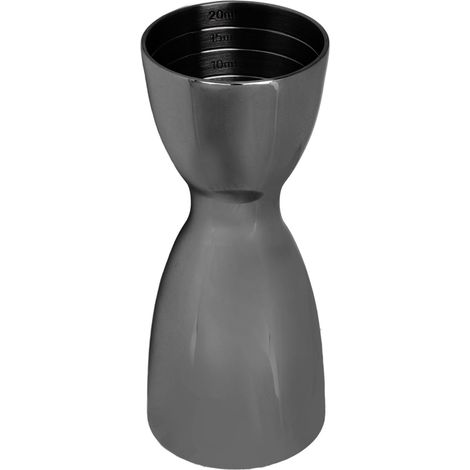 Cocktail Jigger Double en Acier Inoxydable, Verre Doseur à Vin U Noir, Tasse de Mesure pour Bar Barman