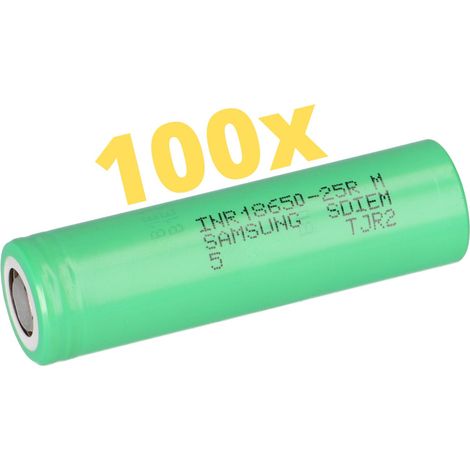100x Samsung INR18650-25R 3,6V 2550mAh 8C 20A (1/5)