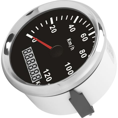 3-3/8-Zoll-Kfz-Tachometer 0-120 km/h mit 9-32 V DC-Impuls-GPS-Signal für Boote, Yachten und Motorräder (1/5)
