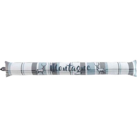 Boudin Bas de Porte "Megève" 80cm Bleu & Gris (1/4)