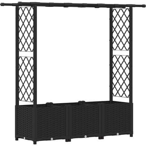 Maison Exclusive - Hochbeet mit Rankgitter und Dach Schwarz 162,5 (1/5)