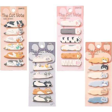 720 Pcs Cute Cat Sticky Notes, Fun Small Notes, Sticky Tabs and Notepads, Kawaii School and Office Supplies for Office, School and Home (1/5)