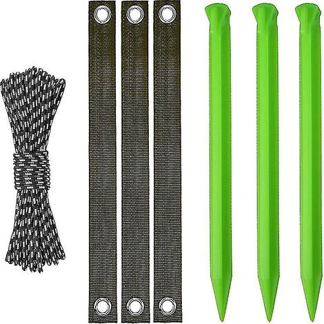 Th Tree Straightening Kit Tree Stake Kit With Strap Strong Rope And Stakes - Tree Stake Kit With 3 Tree Straps, 3 Tree Stakes, 1 Rope, Tree Stakes (1/3)