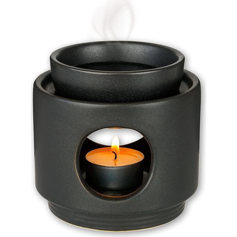 mattschwarzer Kerzenbrenner aus Keramik, Diffusor für ätherische Öle, Kerzenhalter aus gegossenem Wachs, für Wohnzimmer und Schlafzimmer (1/5)