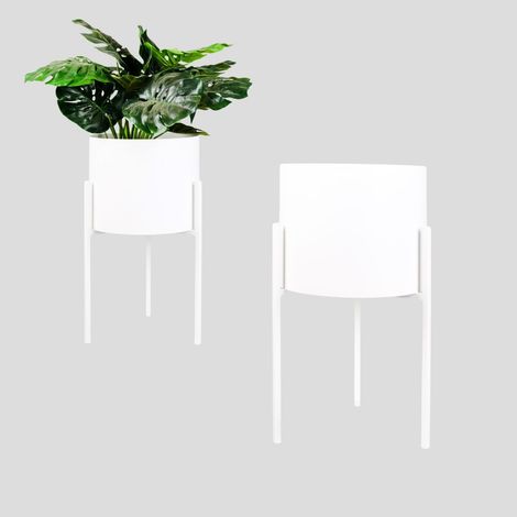 Blumentopfüberzug Metall Weiß Loft Macon M 34x34x60 (1/5)