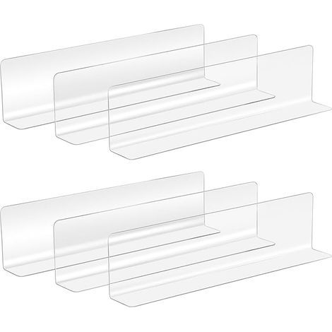 Amosfun SéParateurs D'ÉTagèRes en Plastique Transparents Diviseurs De Rayons Supermarché SéParateurs Organisateurs ÉTagèRes De Magasin Placard Armoire De Cuisine