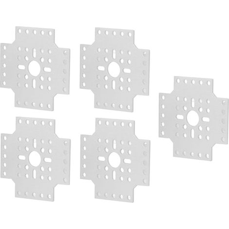 Lot de 5 supports perforés en alliage d'aluminium, plaques de grille pour robots et équipements d'ingénierie, permettant la création d'angles de connexion. (1/5)