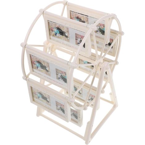 Rotating Photo Frame with Large White ABS Wheel, Multifunctional Use, Creative and Unique Desktop Frame for Table and Wedding Decoration (1/5)