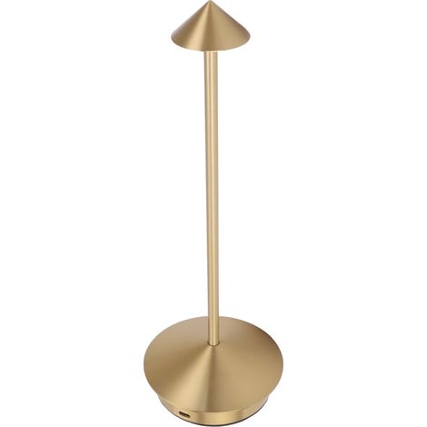 Lampe de table sans fil rechargeable en fer, lampe de chevet à 3 températures de couleur réglables pour la maison, la chambre d'étudiant ou le bureau, couleur or (1/5)
