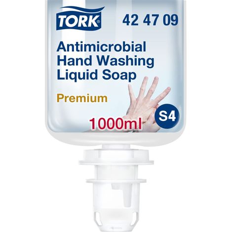 Tork sapone liquido antibatterico igienizzante mani S4, dermatologicamente testato, 1 × 1.000 ml, 424709 (1/4)