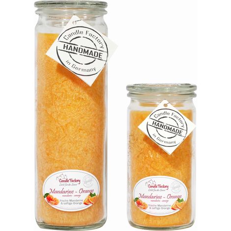 Candle Factory Kerzen-Set Mandarine-Orange Big + Mini Jumbo Duftkerze Dekokerze