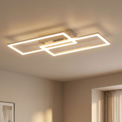 Lampada da soffitto a LED lampada da soggiorno lampada da soffitto lampada da sala da pranzo, metallo, rettangolare, 2280lm 40W 3000K, 52 x 24,2 x 6,2 cm