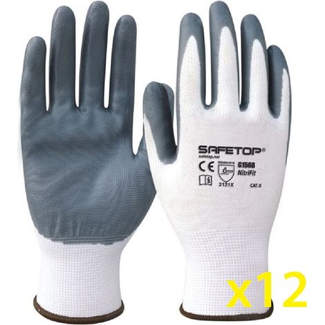 SAFETOP NITRI FIT G156B guanti di nitrile professionali - taglia 7 (pacchetto 12 paia)