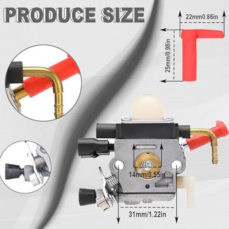42371200606 Carburateur pour Stihl HS81 HS81R HT81RC HS81T HS81TCE HS86T HS86R HS86RZ Taille-haie Remplace 4237 120 0618 C1Q-S225 avec kit de Filtre à air Joints (1/5)