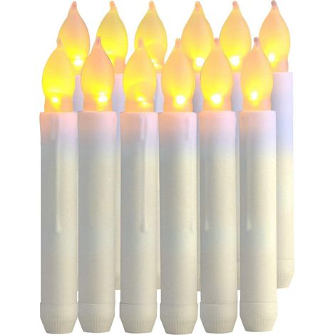 12pcs Flameless LED Candles Lights Battery Operated Votive LED Taper Candles for Christmas Wedding Birthday Party Halloween Room Decorations,6.5 x 0.9Inch (1/5)