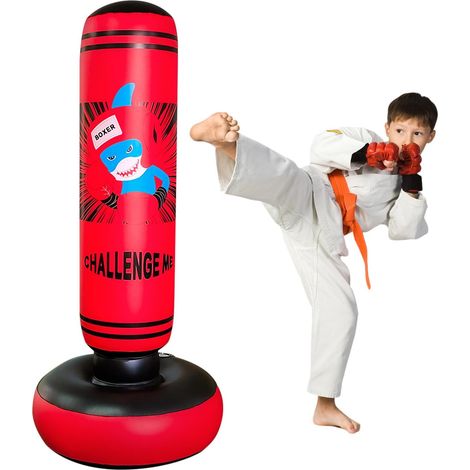 Sac de Frappe Lourd pour Les Enfants Boxe Dummy Gonflable Dinosaure Cool Fun Jouets pour Les garçons Cadeaux de Sport activités de Plein air Yard Games