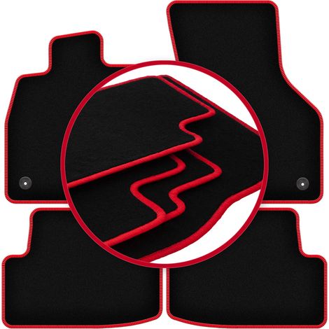 Tapis de sol en velours avec bordure rouge pour : Volkswagen Golf VIII alltrack, hatchback, break, variante (2019-) (1/5)