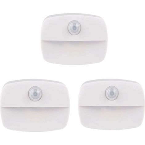 BEBUSINGOTO Lot de 3 Veilleuse LED Automatique ,Lampe de Nuit Murale avec Détecteur de Mouvement autocollante,Veilleuse Murale pour Salle de Bains,Chambre,Garage et Couloir(Blanc Chaud) (1/5)