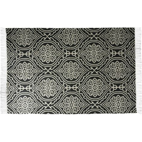 Tapis en coton à franges pour le salon
