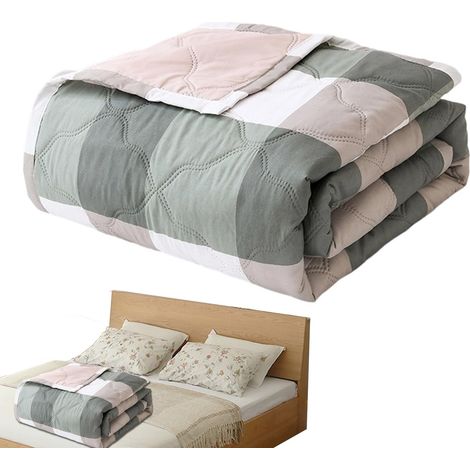 Couette d'été légère en fibres, 100 x 150 cm une couverture rafraîchissante adaptée aux lits et aux canapés — douce, lavable en machine, légère et respirante. (1/5)