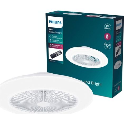 Philips Lighting Amigo Deckenventilator 20 W, 42 W (Ø x H) 490 mm x 137 mm Glitzereffekt (1/4)