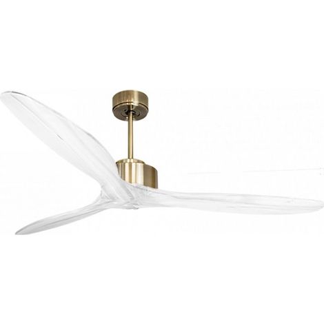 Modulo de KlassFan - Super destratificateur et ventilateur DC 166 cm Laiton pales bois blanc sans Lumière  30 à 60 m²