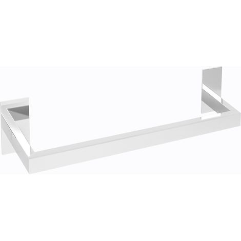 Toallero cromado 37 cm de pared cuadrado adhesivo pegado de Valaz (1/2)