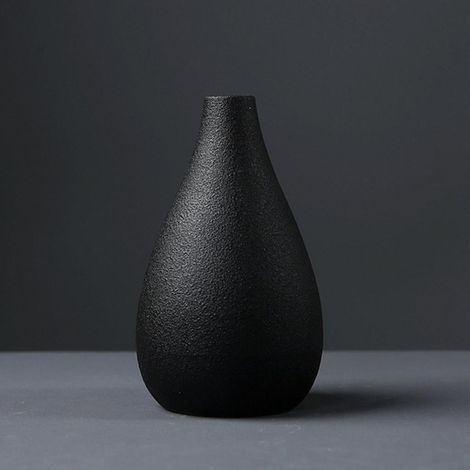 Vase En Céramique - Décor Intérieur Moderne Pour Salon Bureau Hotel - Centre De Table Fleur - Noir - Lot De 1 (1/5)
