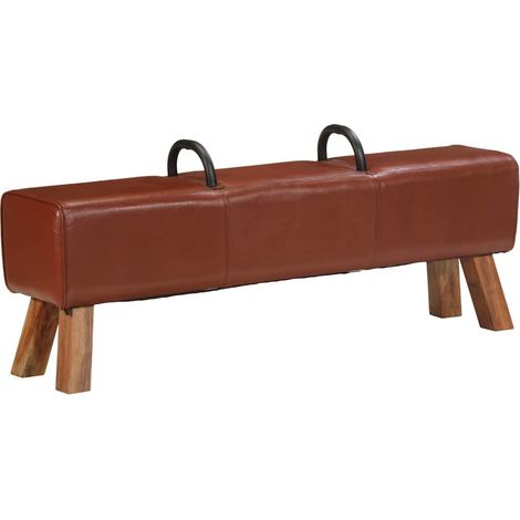 Banc cheval d'arçon vintage Cuir véritable de chèvre