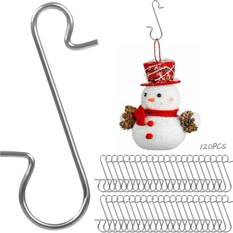 120 Crochets en S, Acier Inoxydable, Or et Argent, Pour Boules de Noël, Décoration Sapin (1/5)