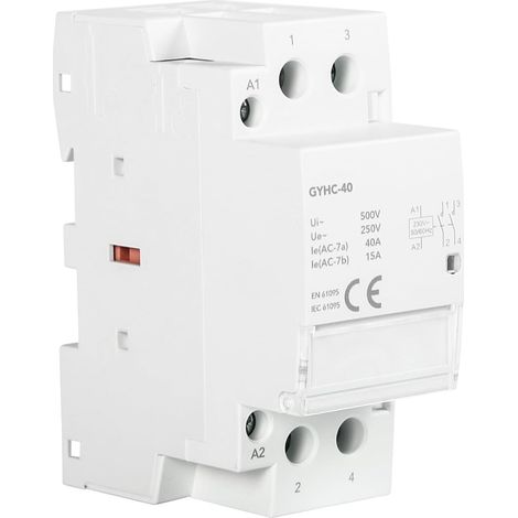 Contacteur Du Circuit CA/CC Domestique Du Contacteur Modulaire Rail de Guidage 2P 40A 2NC AC230V 50Hz, 35mm Montage sur Rail DIN (1/5)