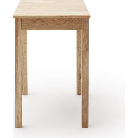 Table de salle à manger en bois hêtre massif huilé coloris chêne sauvage - longueur 50 x hauteur 76 x profondeur 70 cm (1/4)