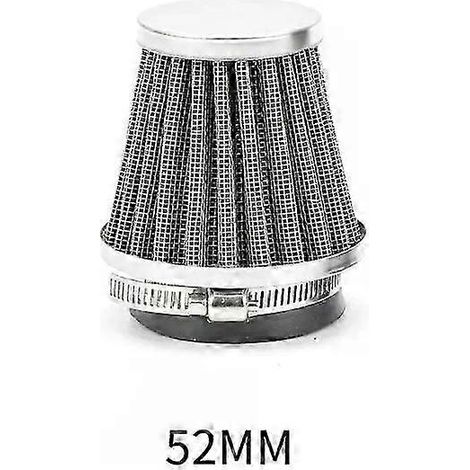 Filtre à air pour moto 35-60 mm à haut débit, universel, à fixation par collier, pour moto, quad et moto tout-terrain, filtre à air conique (52 mm) (1/5)