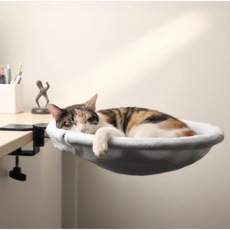 Panier pour chat - Maison pour chat - Niche d'intérieur pour chat - Accessoires pour animaux - Blanc - Diamètre de l'anneau : 40 cm - Charge maximale : 20 kg - Blanc (1/5)