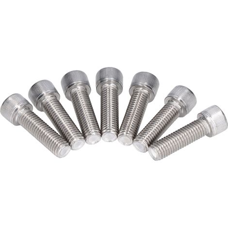 Lot de 20 vis à tête cylindrique hexagonale creuse M12x45, filetage pas gros, acier inoxydable A2-70, norme DIN 912, résistantes à la corrosion (1/5)