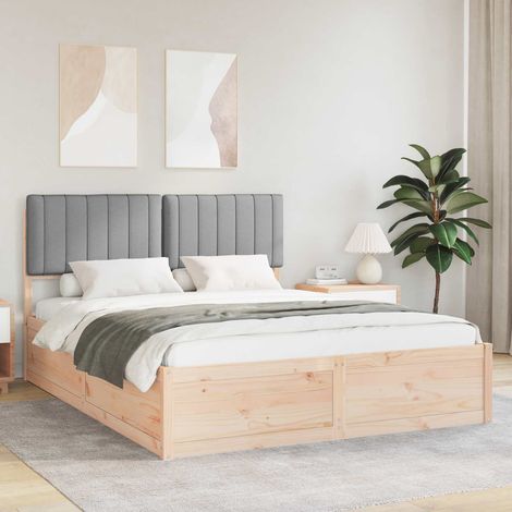 Bed Frame with Upholstered Headboard Light Grey 160 x 200 cm vidaXL (1/5)