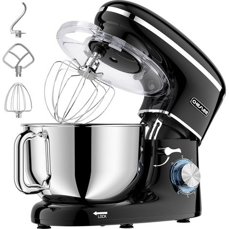 Robot Pâtissier, 2000W Robot Pétrin, 6.2 L Robot de Cuisine Multifonction Faible Bruit avec Bol en Acier inox de,Batteur, Fouet (1/5)