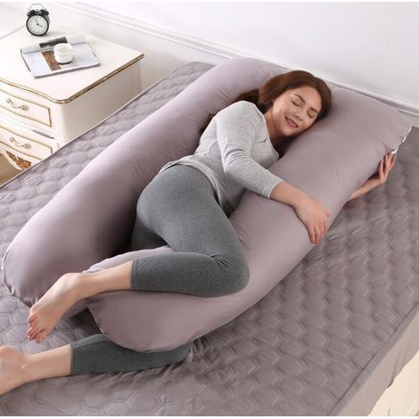 Coussin de grossesse en coton, coussin en forme de U amovible et lavable-AquaForge (1/5)