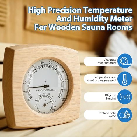Thermomètre et Hygromètre de sauna, hygromètre numérique de salle de sauna thermomètre d'intérieur jauge d'humidité, Thermomètre hygromètre de sauna pour salle de bain de sueur Fiable et précis