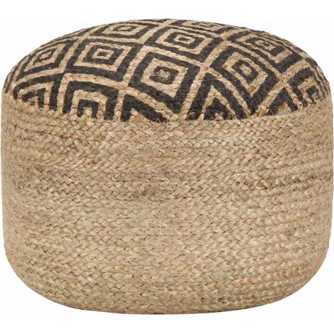 vidaXL Handmade Pouffe Black 45x30 cm Jute