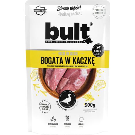 Aliment humide pour chien BULT Canard en sachet de 500 g complet